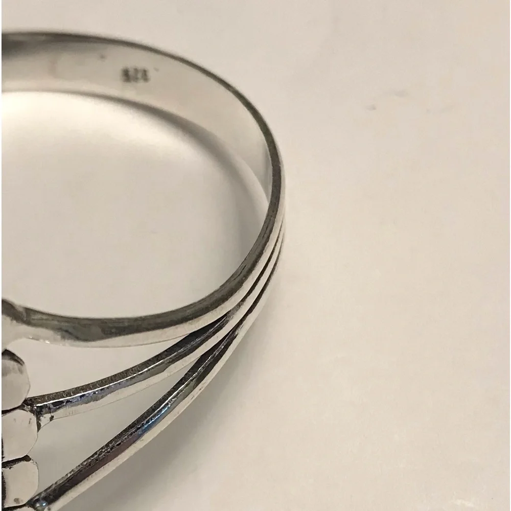 Tanzanite Stamped 925 Sterling Silver Cuff Bracelet - Picture 4 of 4